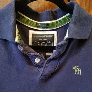 Abercrombie & Fitch Navy Muscle-Fit Polo (S)